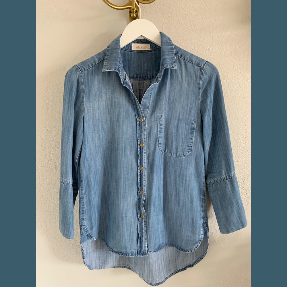 Bella & Dahl Chambray Button Down Long Sleeve